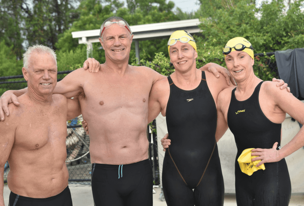 Group of masters swimmers at the pool